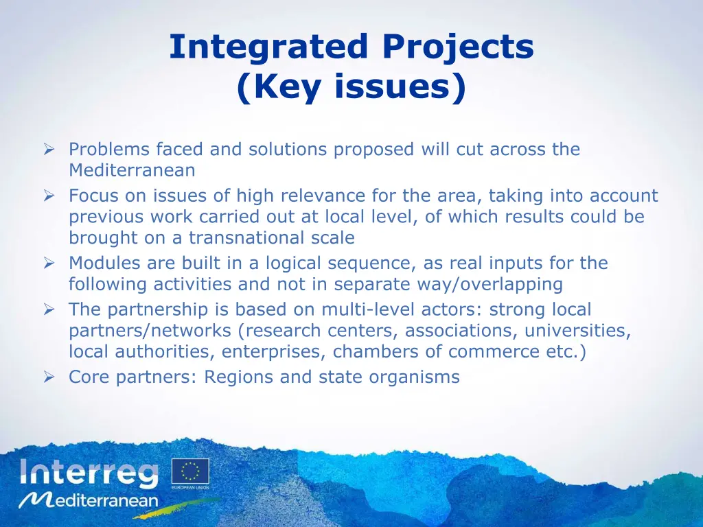 integrated projects key issues