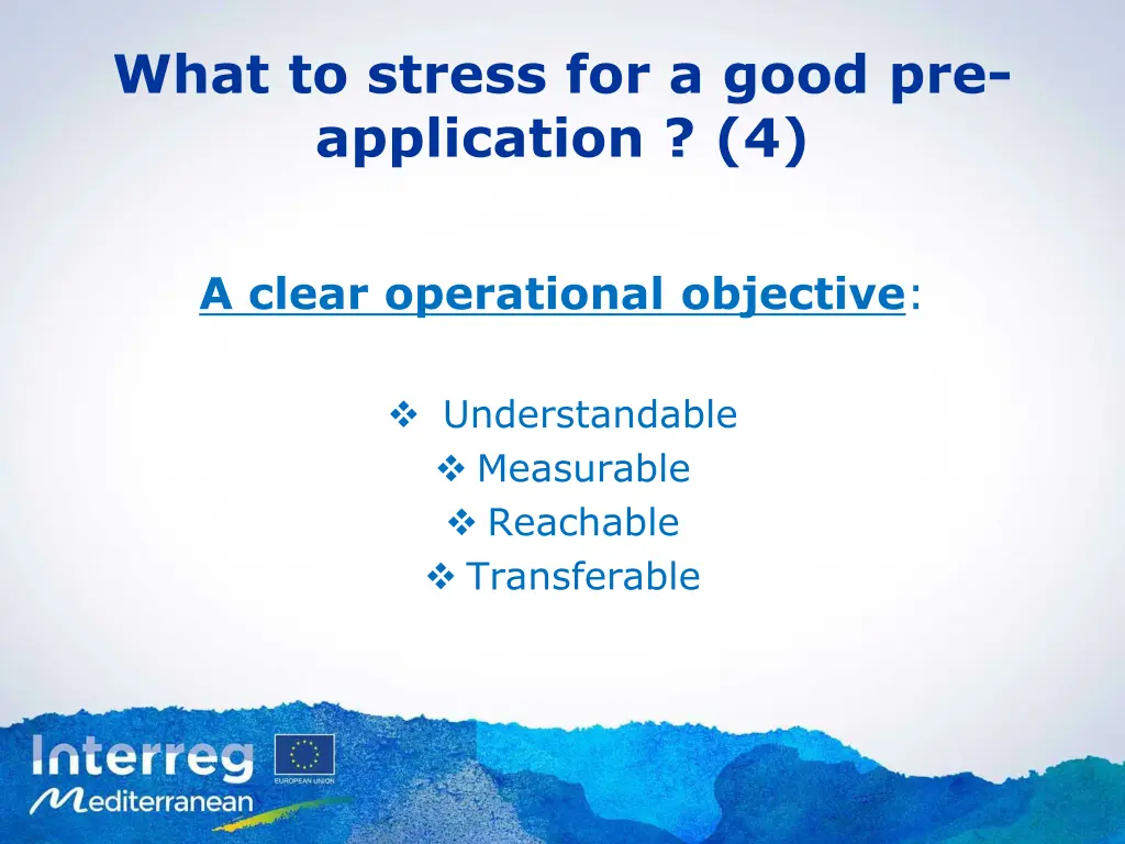 what to stress for a good pre application 4