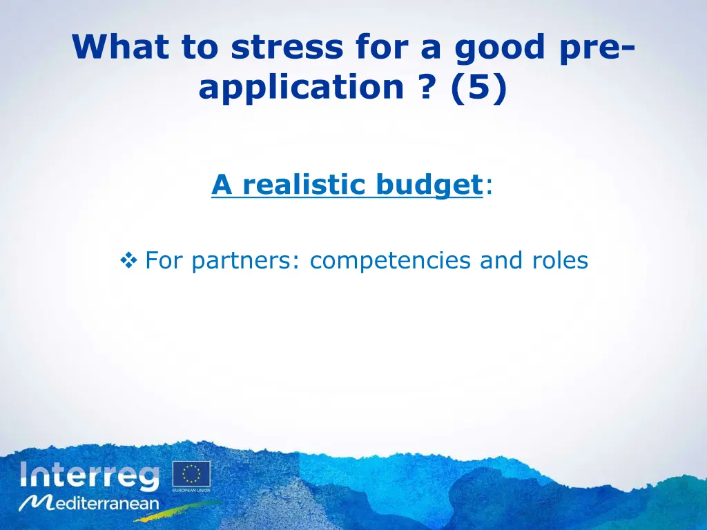 what to stress for a good pre application 5