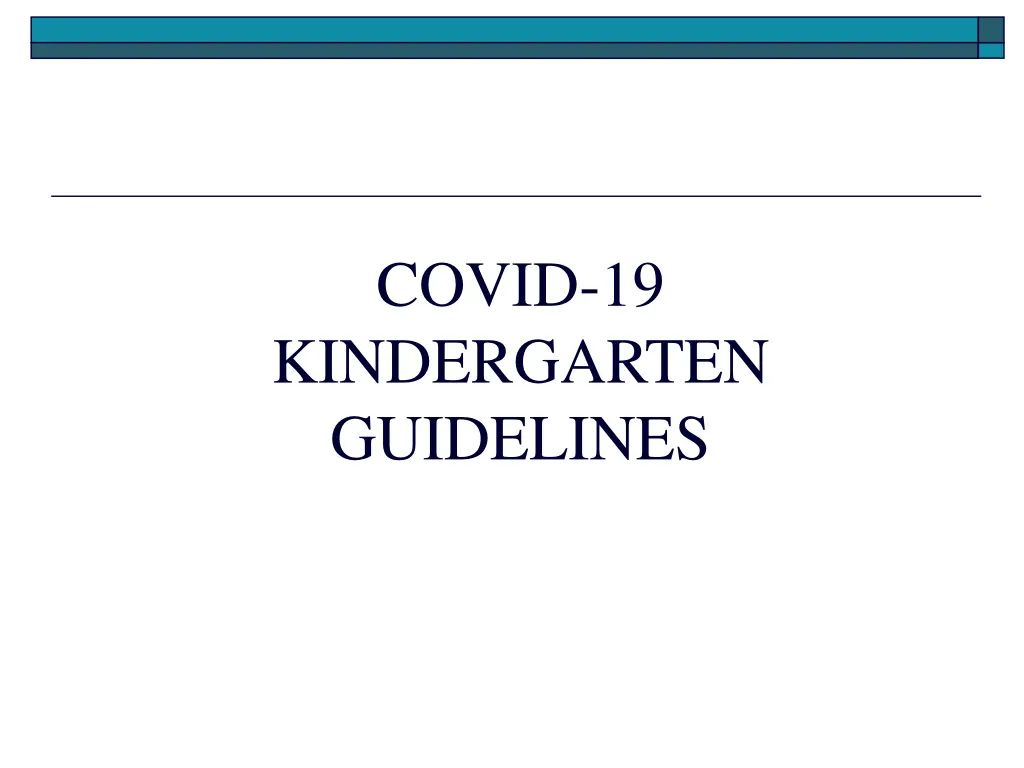 covid 19 kindergarten guidelines