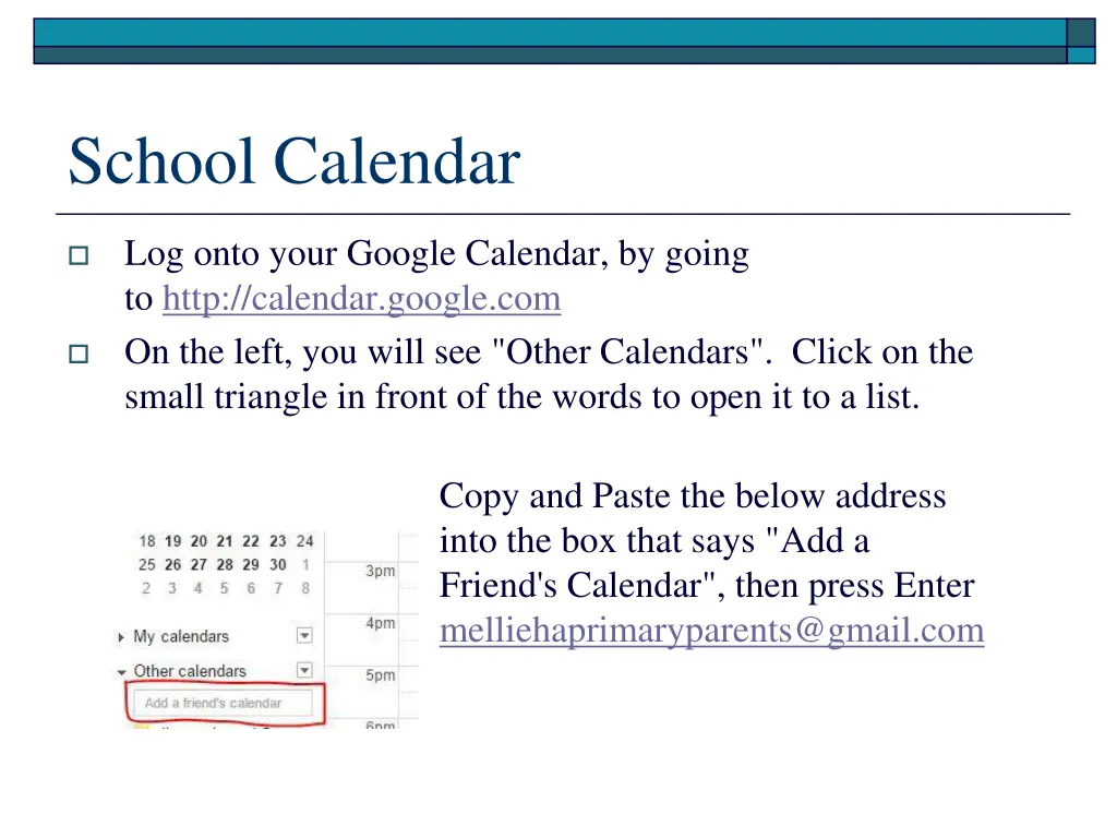 school calendar