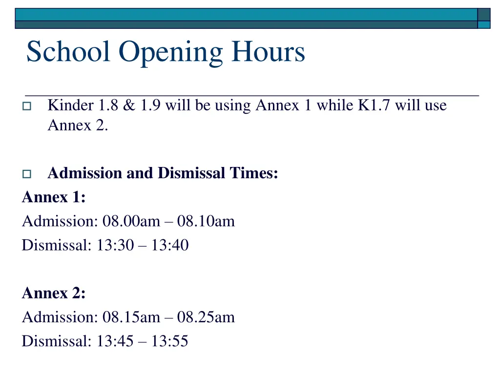 school opening hours