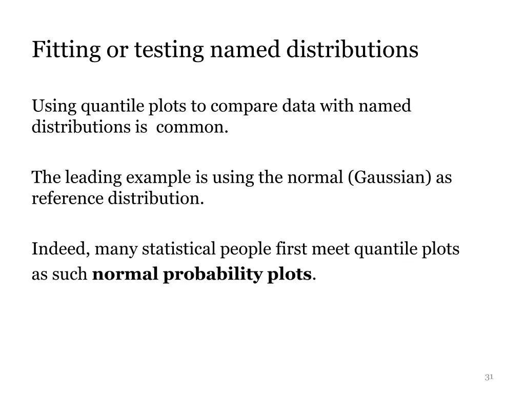 fitting or testing named distributions