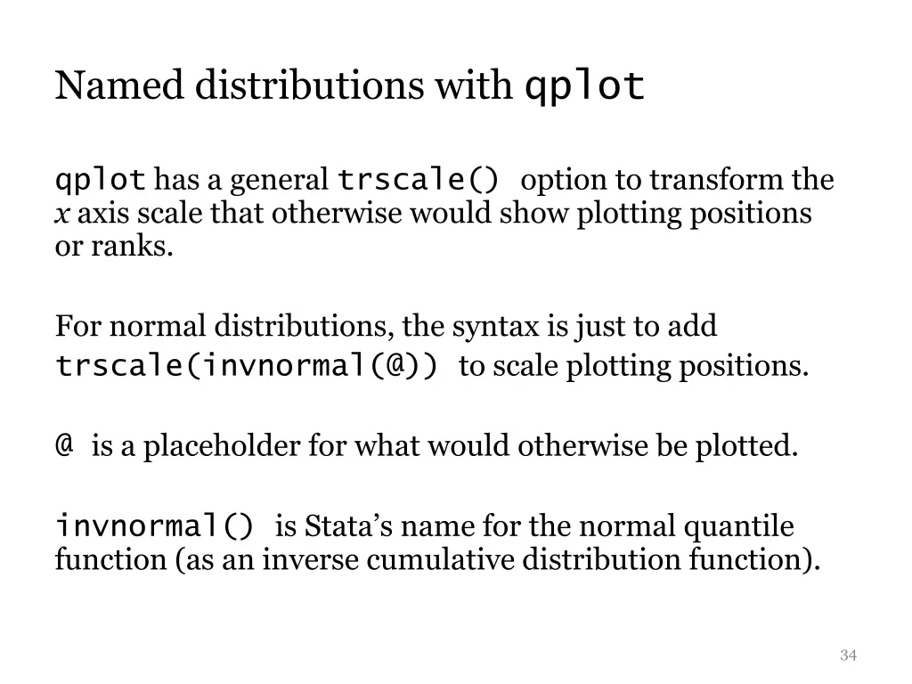 named distributions with qplot