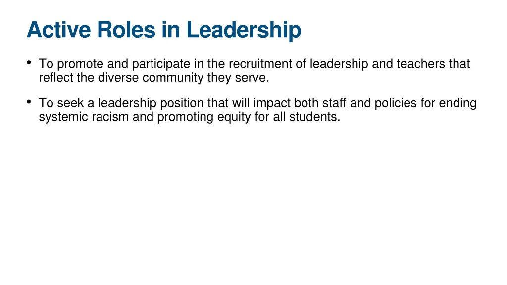 active roles in leadership