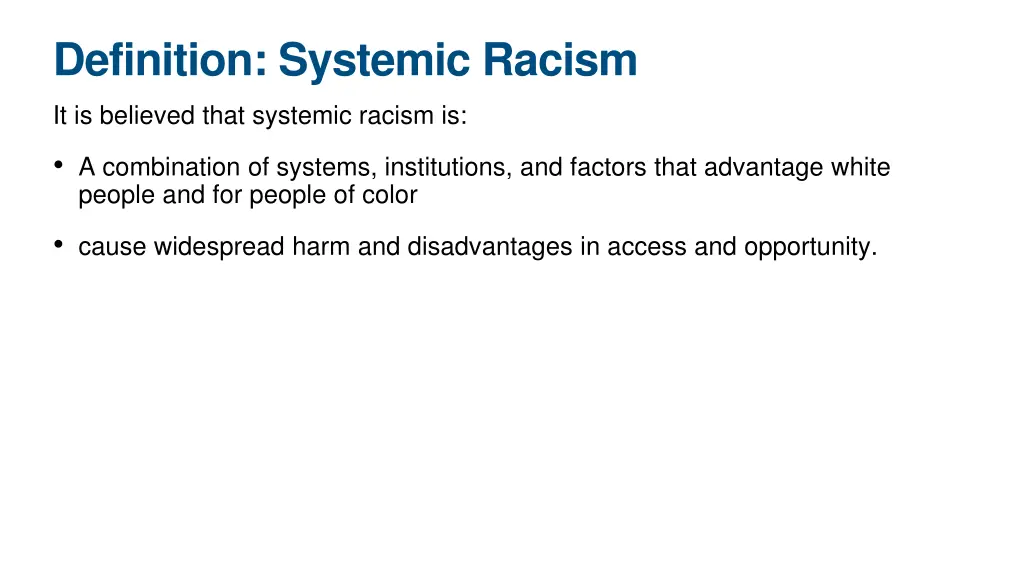 definition systemic racism