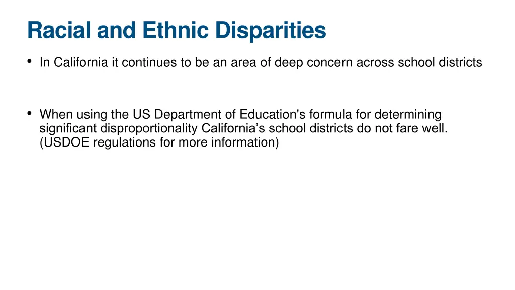 racial and ethnic disparities