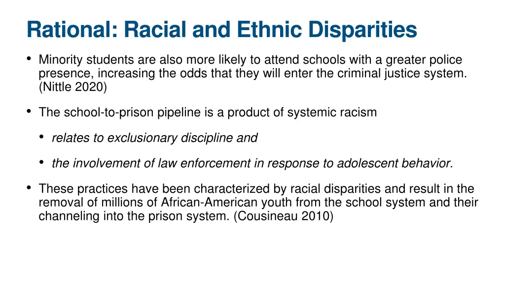 rational racial and ethnic disparities minority