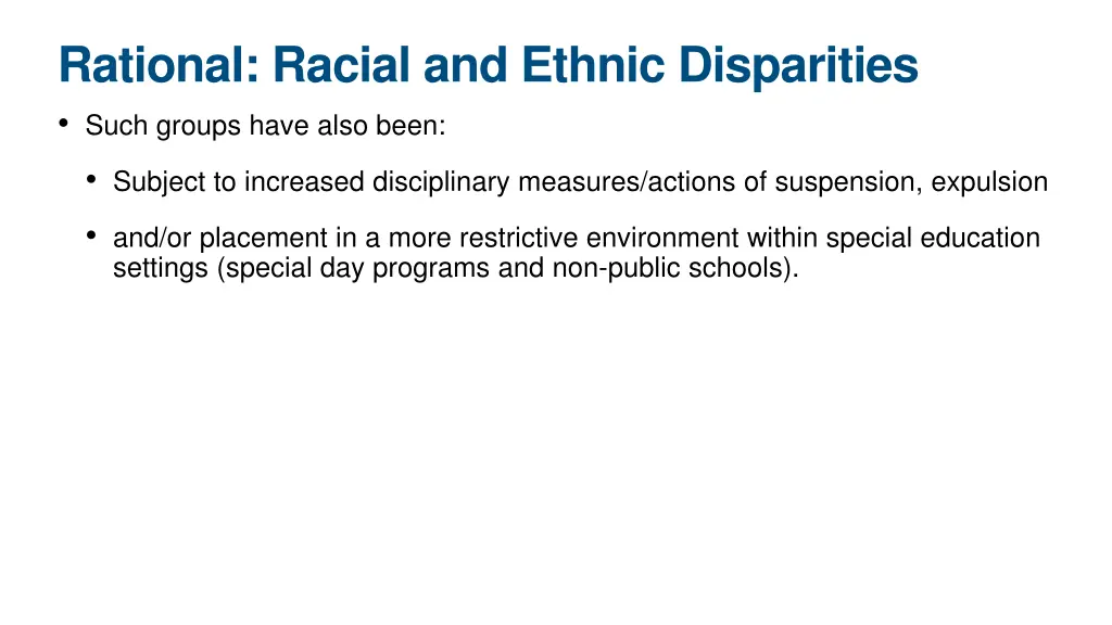 rational racial and ethnic disparities such