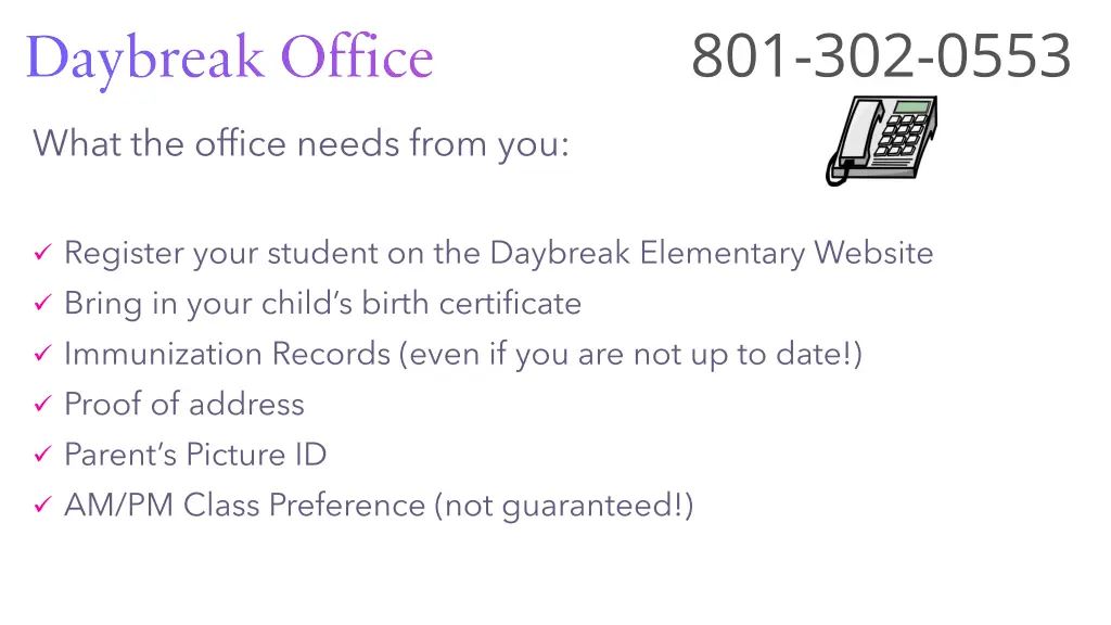 daybreak office 801 302 0553