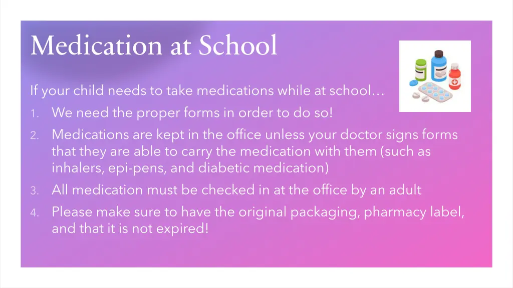 medication at school