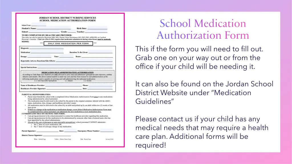 school medication authorization form