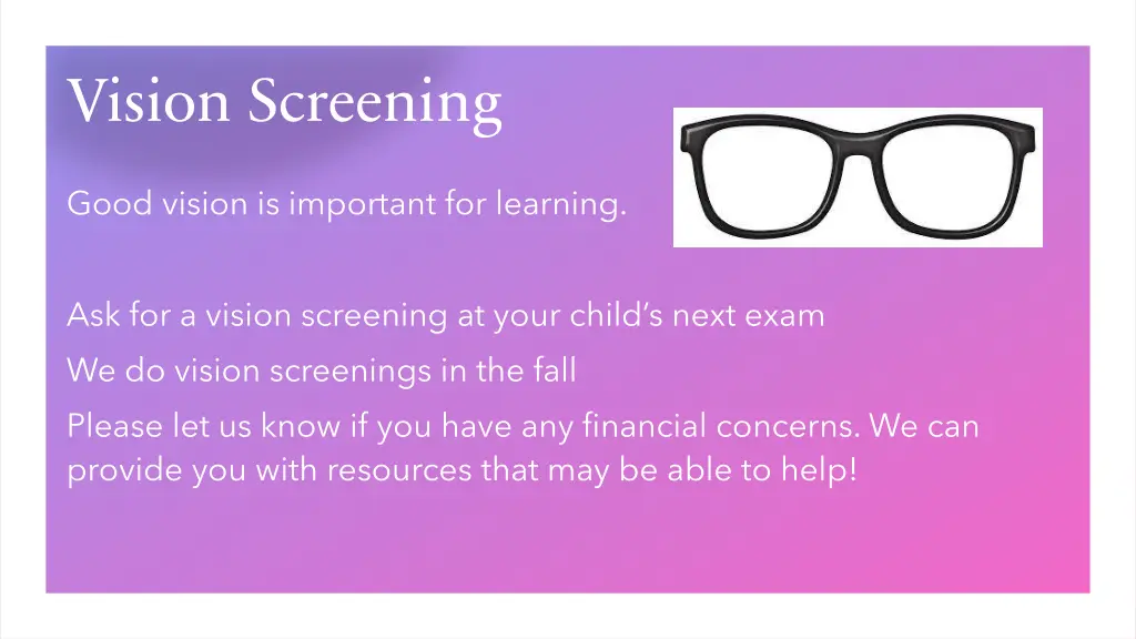 vision screening