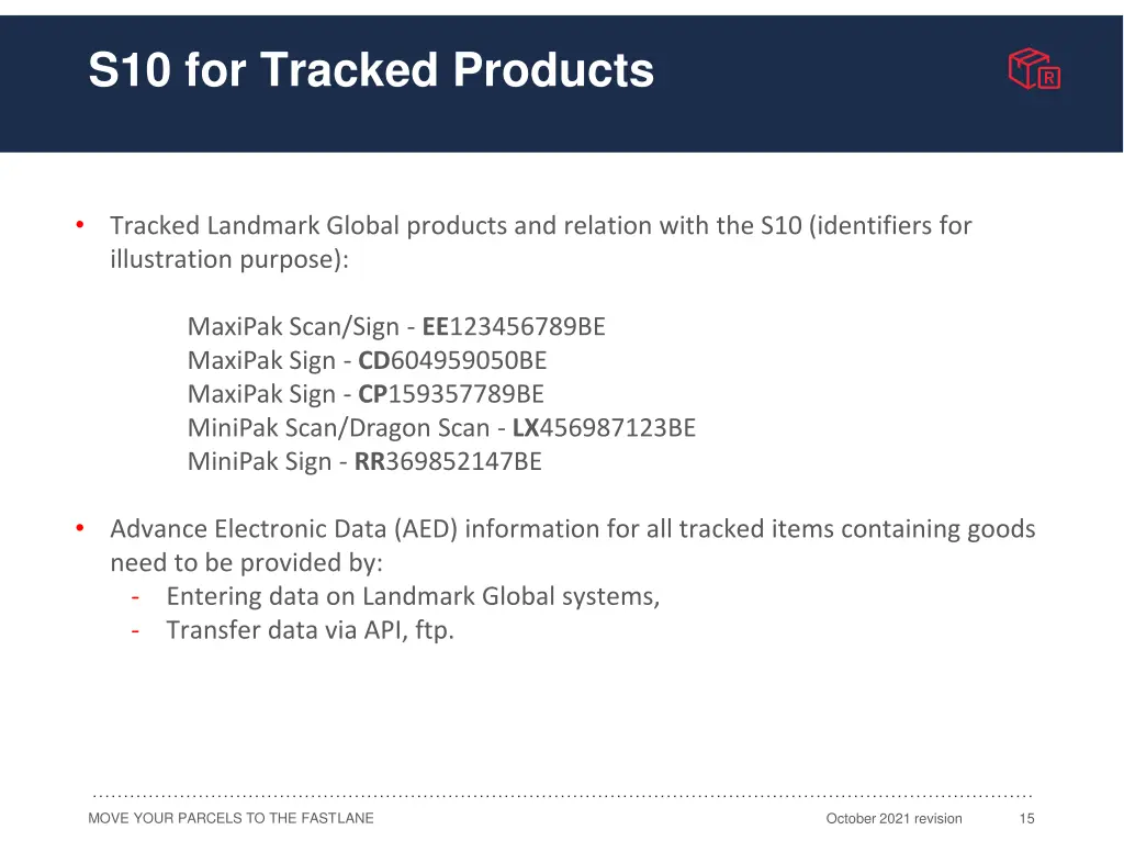 s10 for tracked products