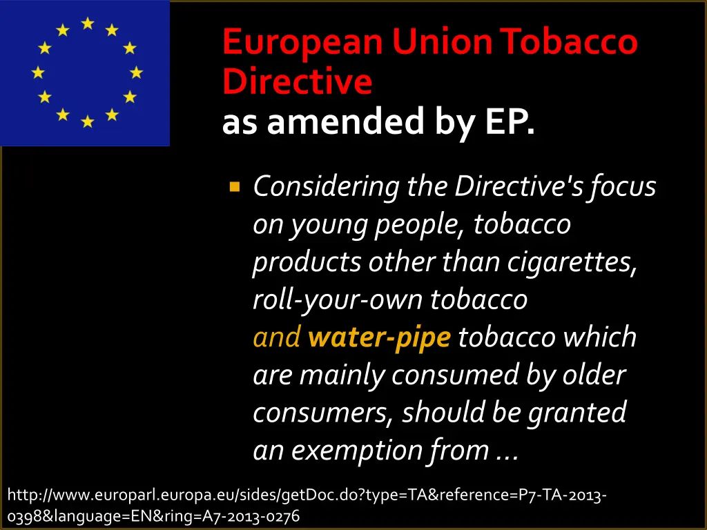 european union tobacco directive as amended by ep