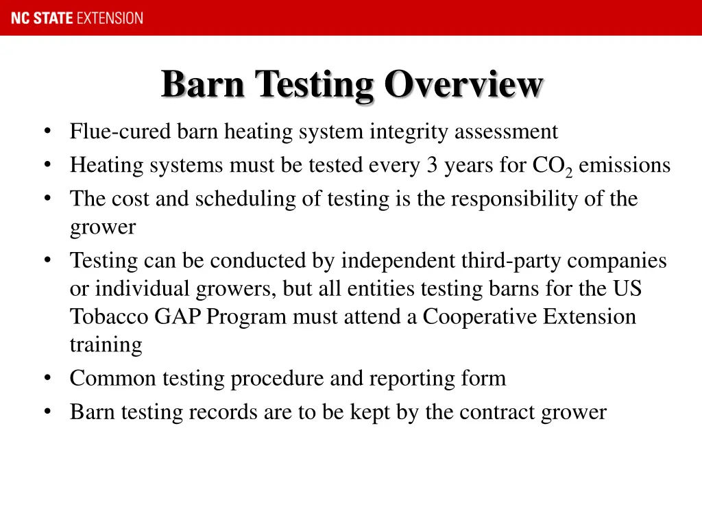 barn testing overview