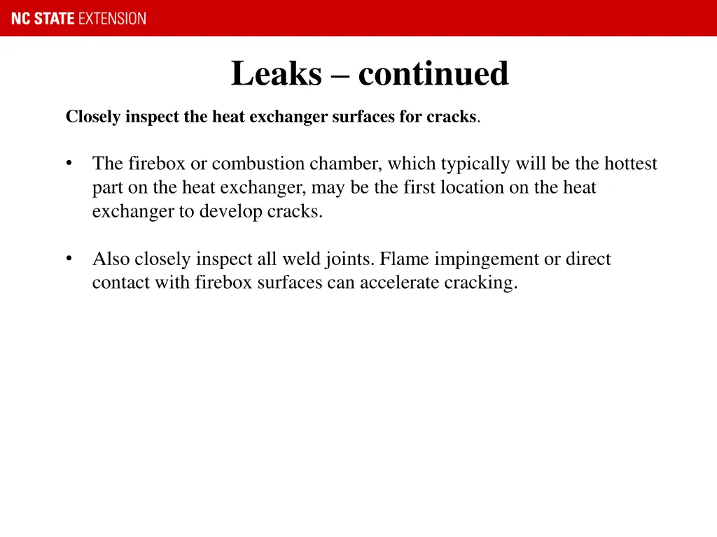 leaks continued