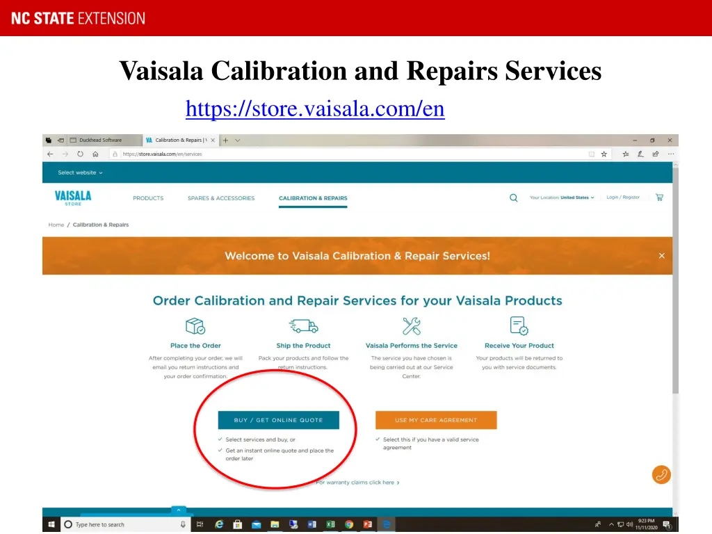 vaisala calibration and repairs services https