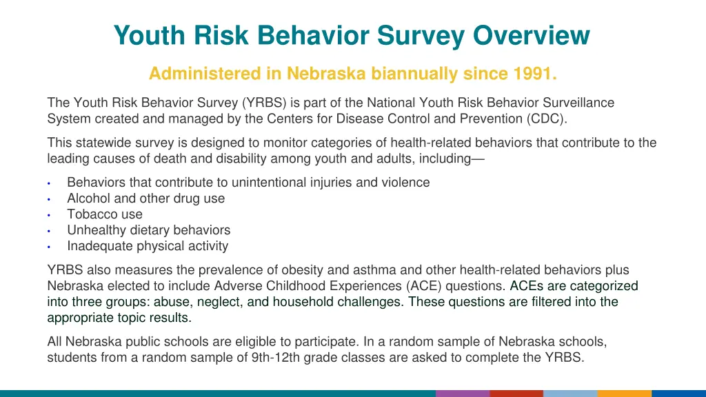 youth risk behavior survey overview