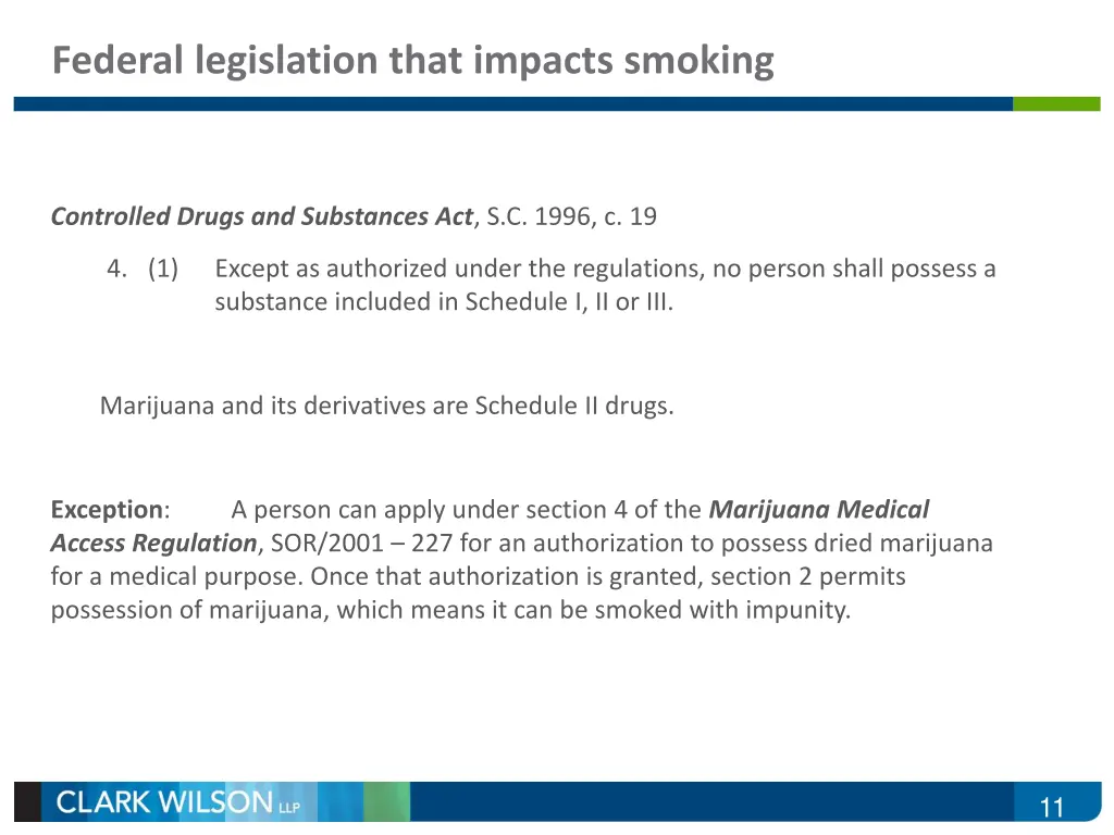 federal legislation that impacts smoking