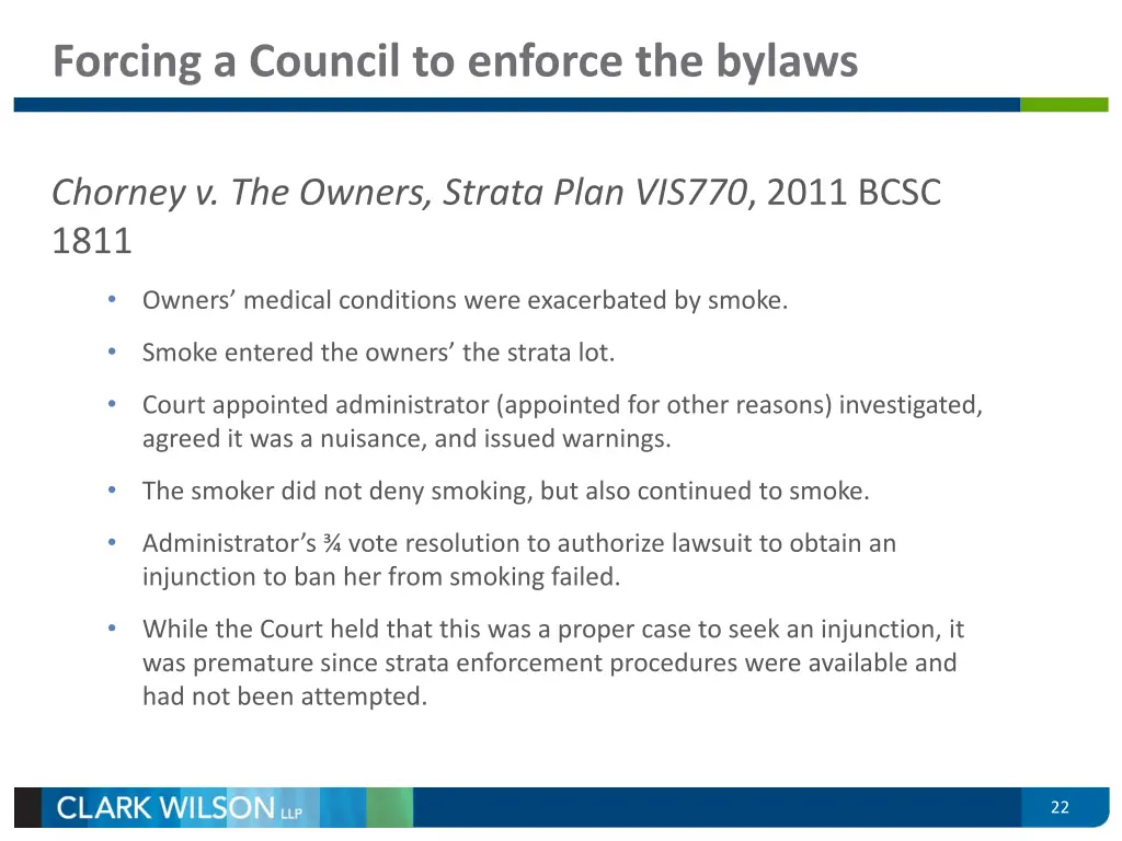 forcing a council to enforce the bylaws