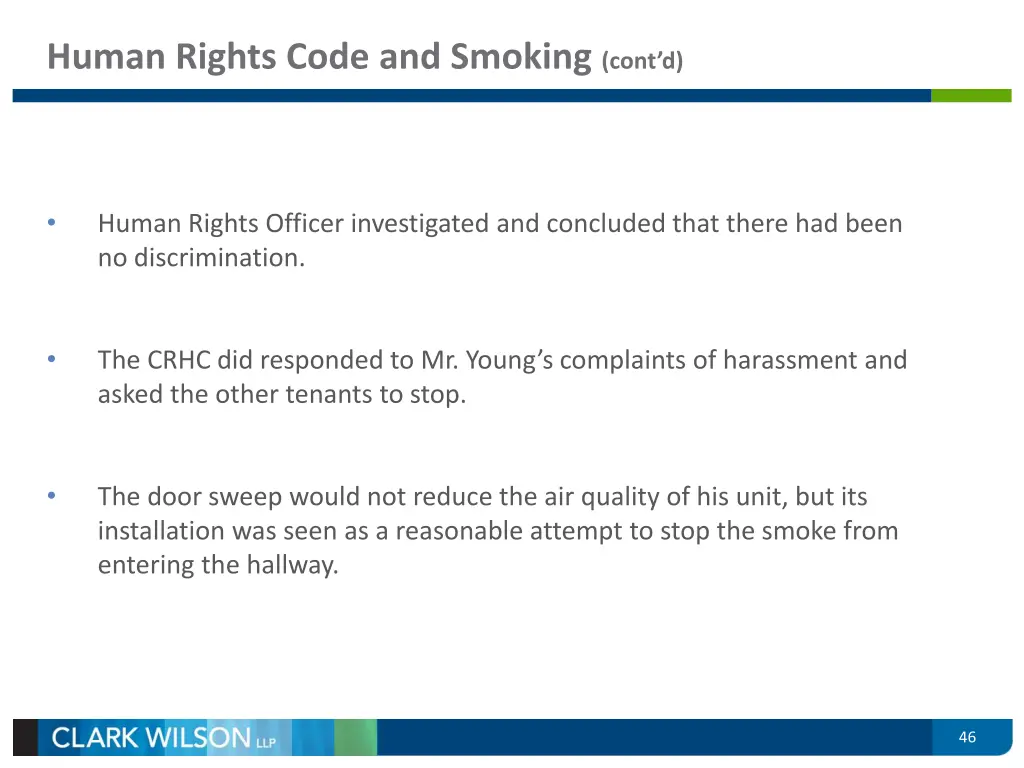 human rights code and smoking cont d 8