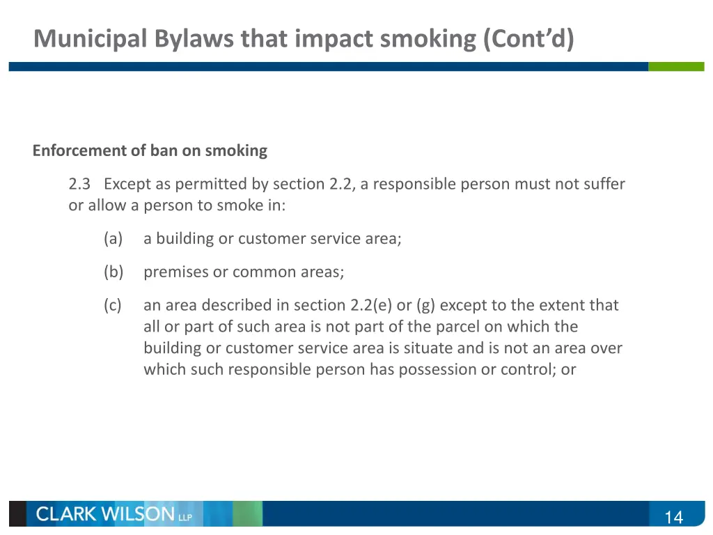 municipal bylaws that impact smoking cont d 1