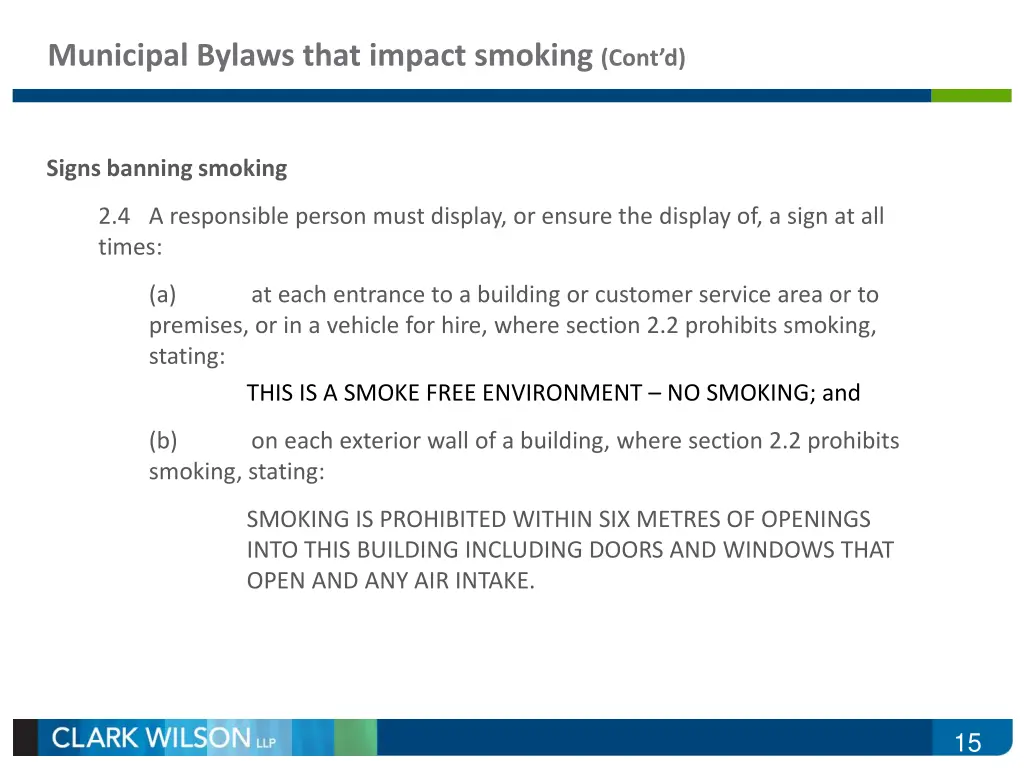 municipal bylaws that impact smoking cont d 2