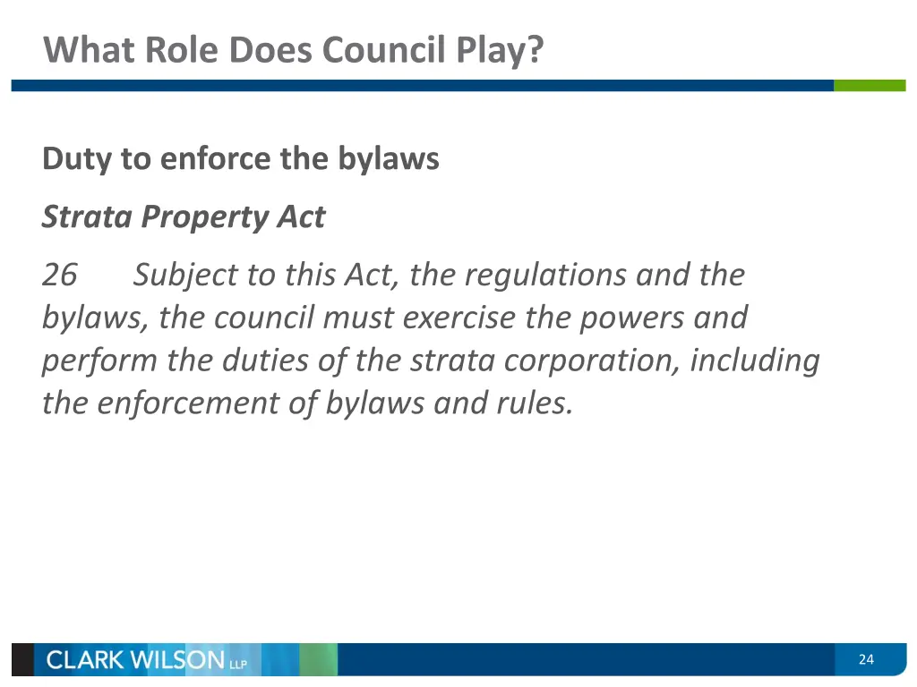 what role does council play 1