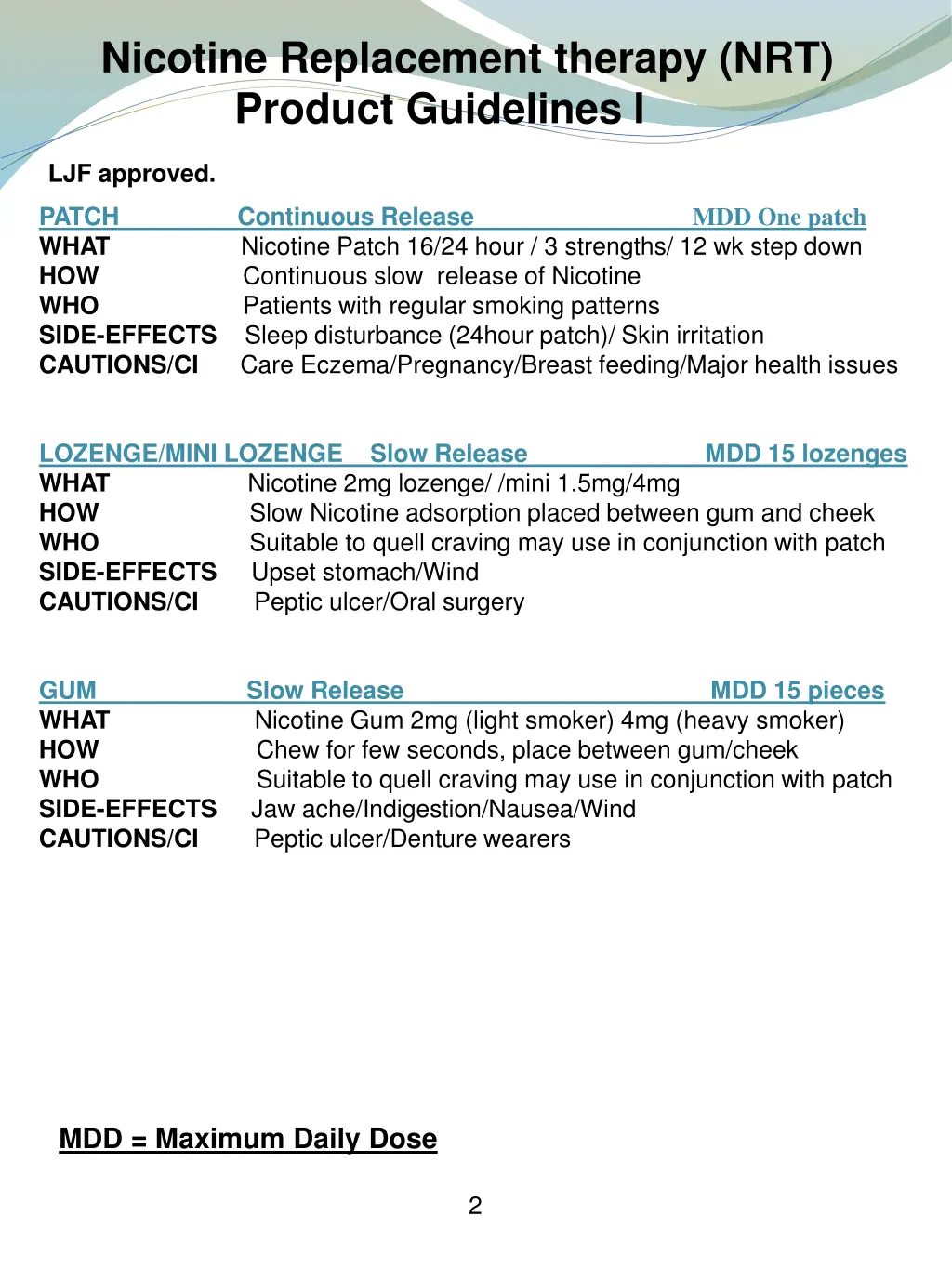 nicotine replacement therapy nrt product