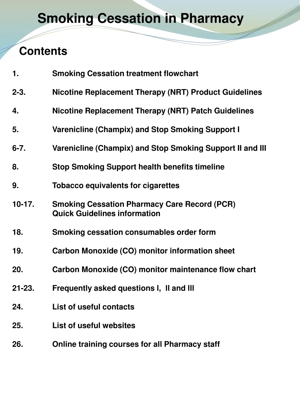 smoking cessation in pharmacy