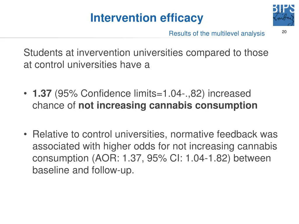 intervention efficacy