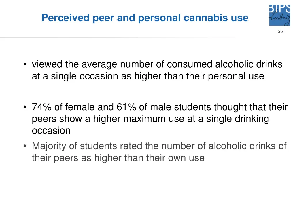 perceived peer and personal cannabis use