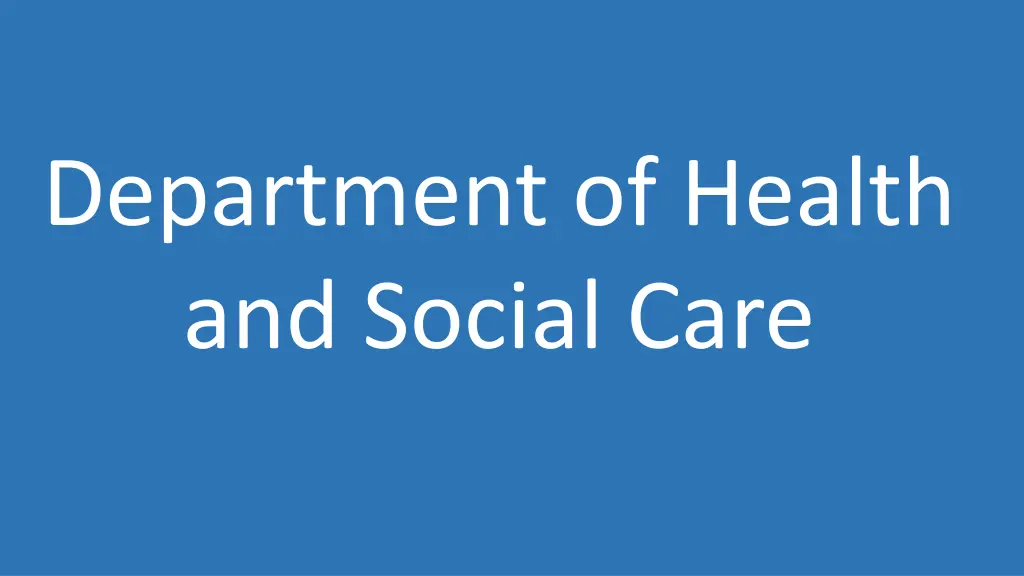 department of health and social care