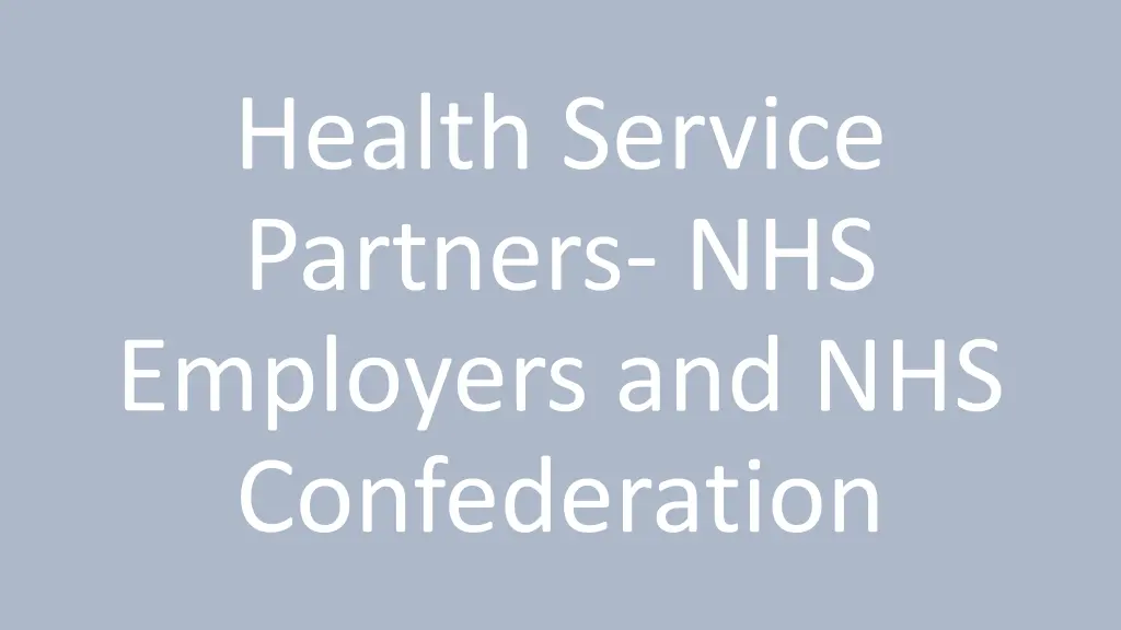 health service partners nhs employers