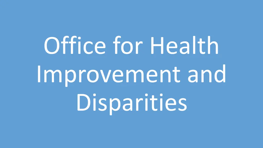 office for health improvement and disparities