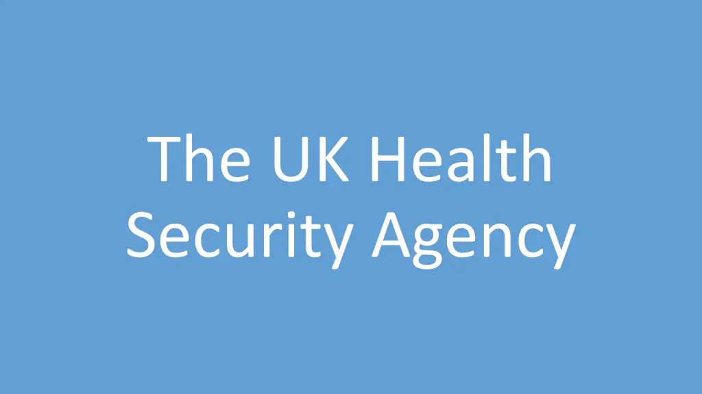 the uk health security agency