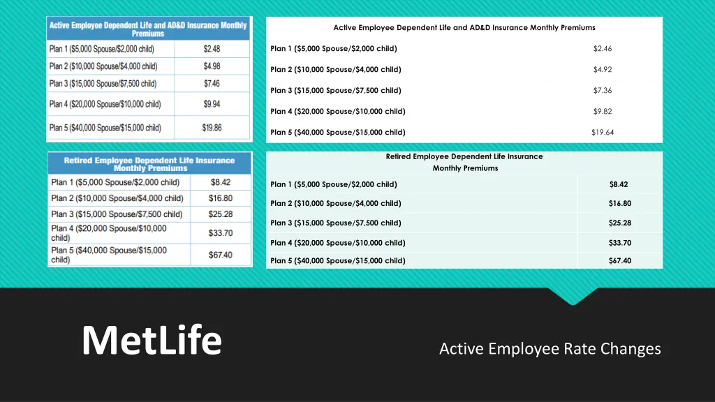 active employee dependent life and ad d insurance