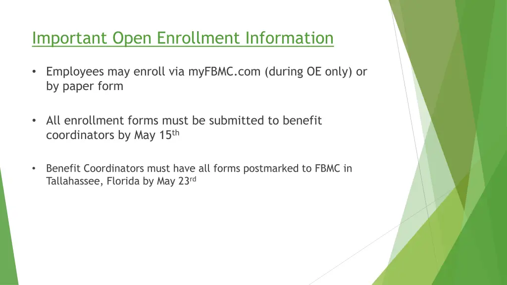 important open enrollment information