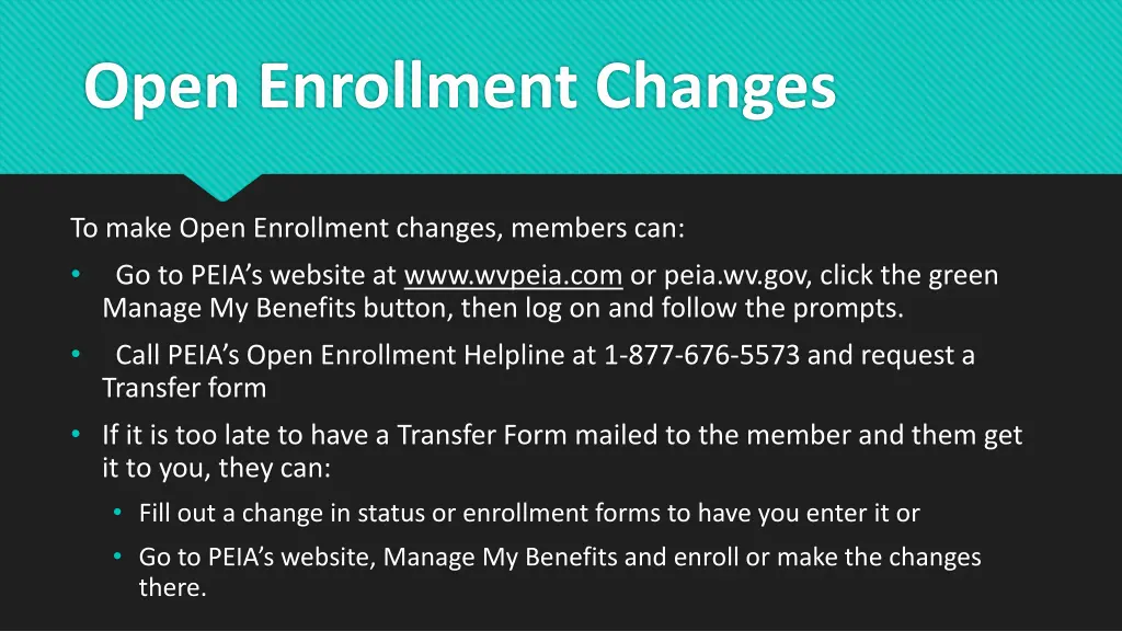 open enrollment changes