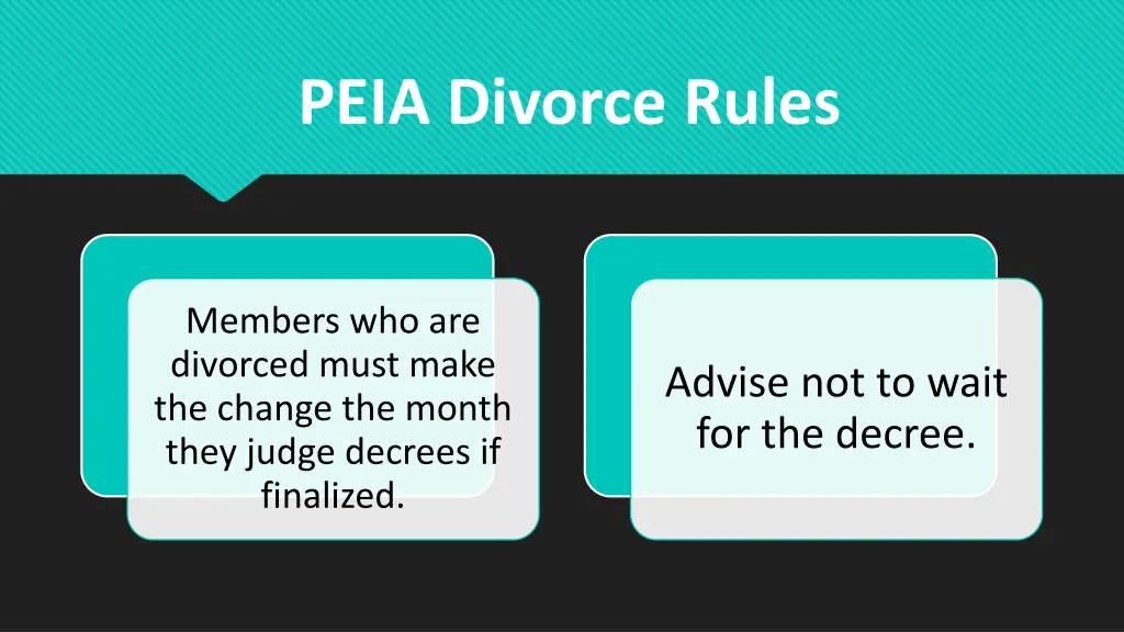 peia divorce rules