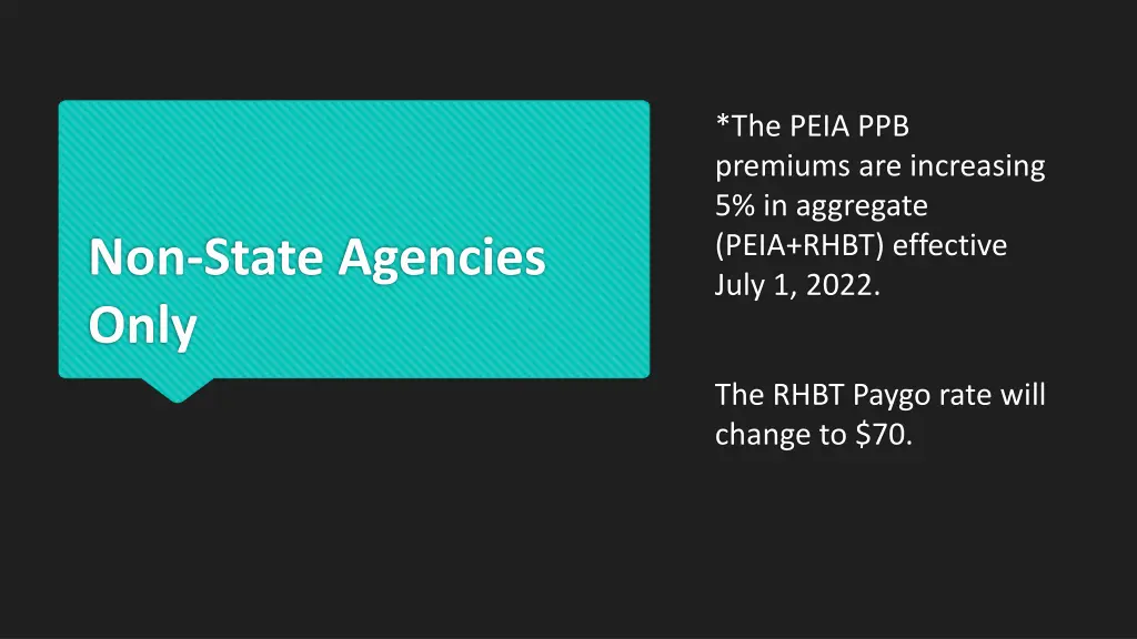 the peia ppb premiums are increasing