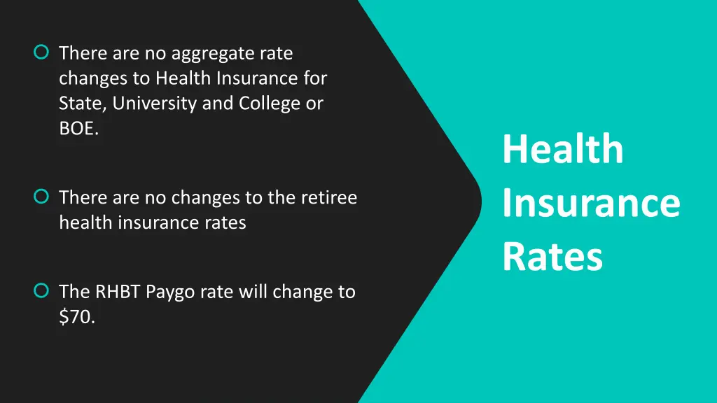 there are no aggregate rate changes to health