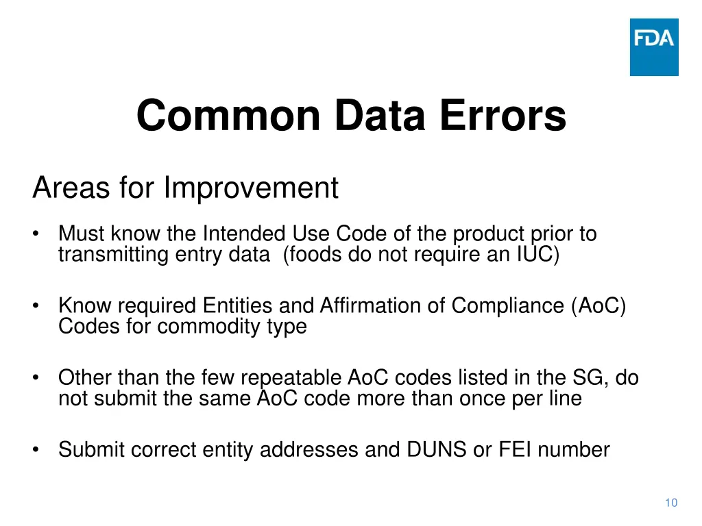 common data errors