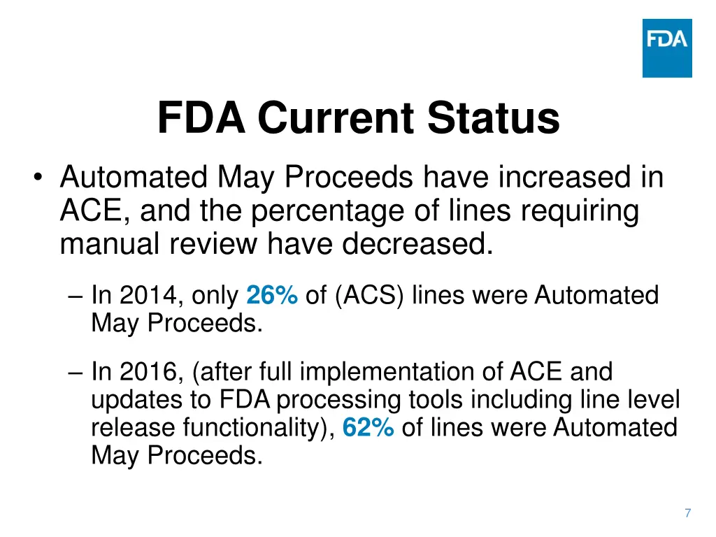 fda current status automated may proceeds have