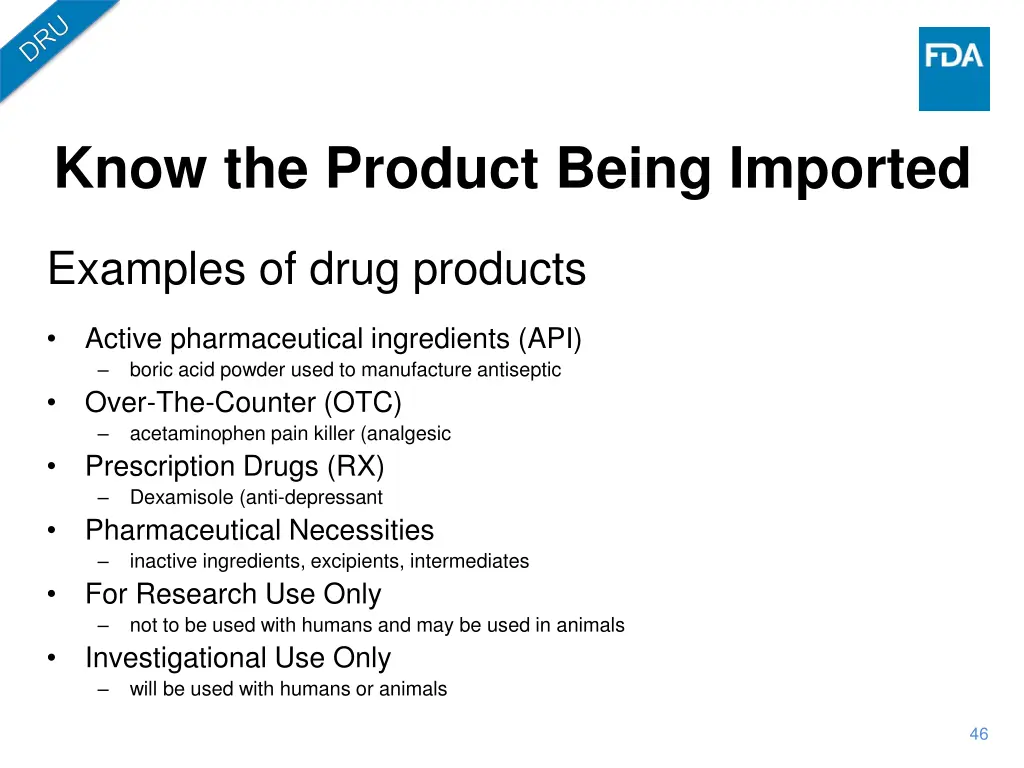 know the product being imported 5