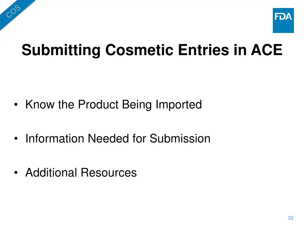 submitting cosmetic entries in ace