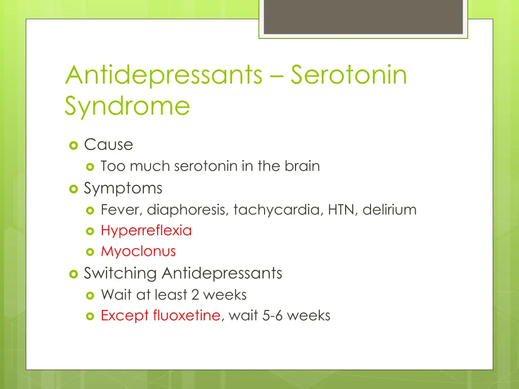 antidepressants serotonin syndrome