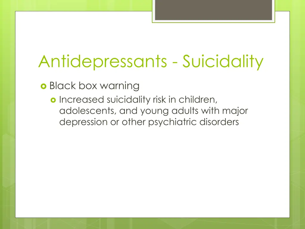 antidepressants suicidality