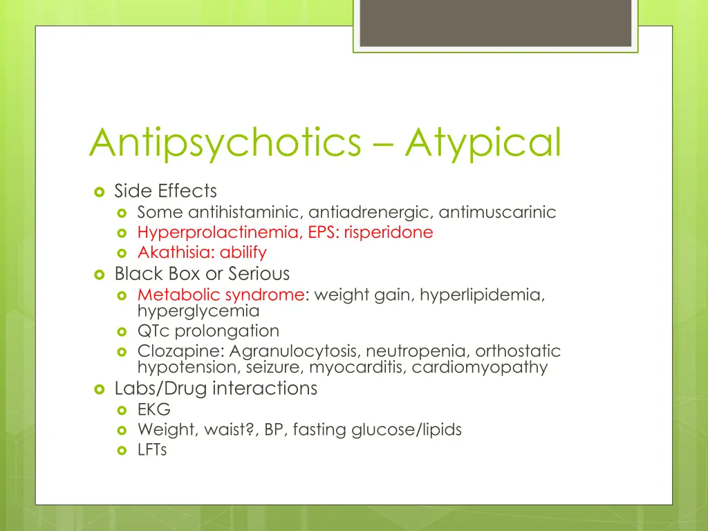 antipsychotics atypical